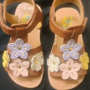 RACHEL SHOES GIRLS FLOWERS PORTLAND SANDAL CONGNAC/MULTICOLOR SIZE：8M TODDLER.